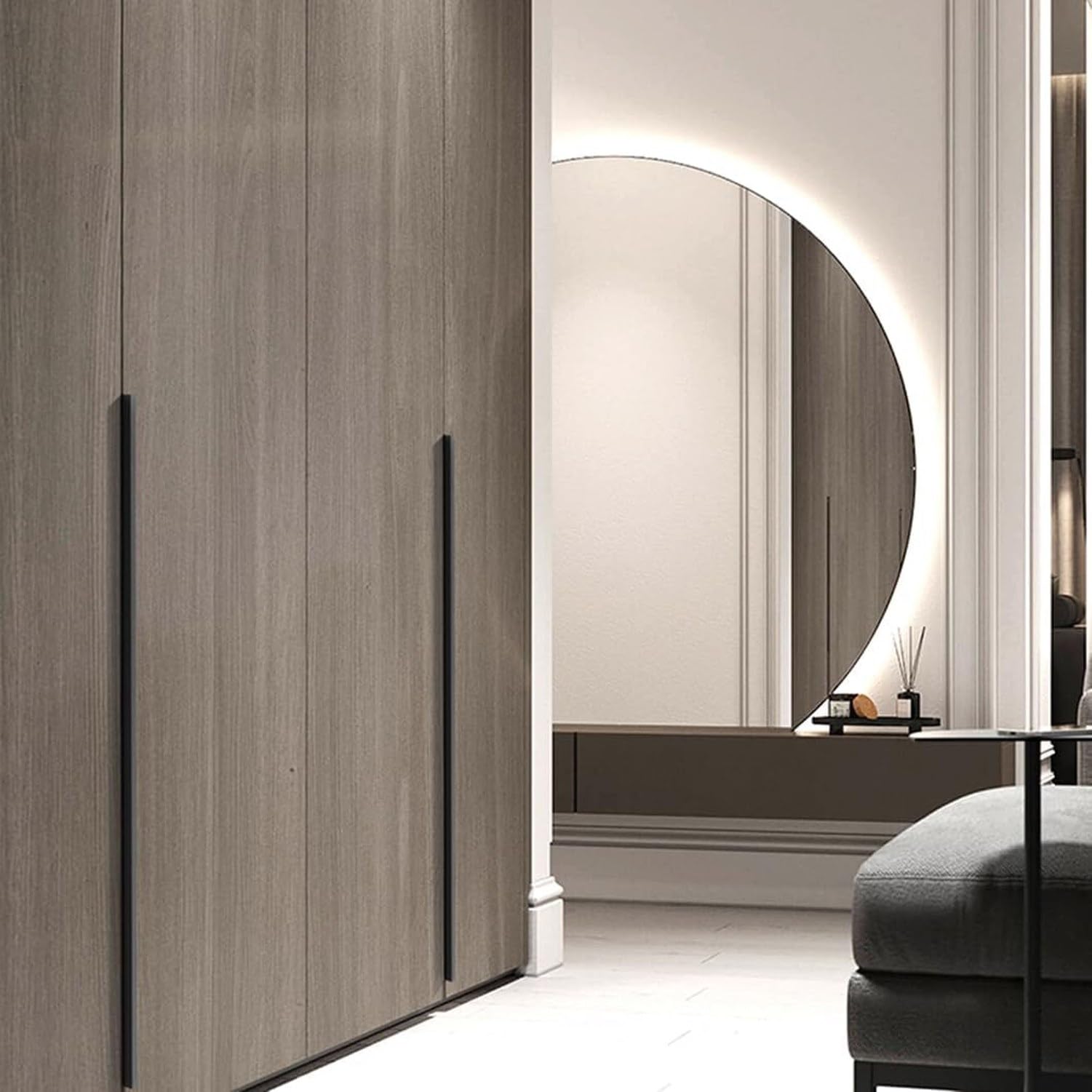 Warme Weiße Möbelgriff Unsichtbar Küchenschrank Griff 2 STK Schranktür Griffe Aluminium Schubladengriffe mit Schrauben für Küche, Length 1200mm, Length 1200mm