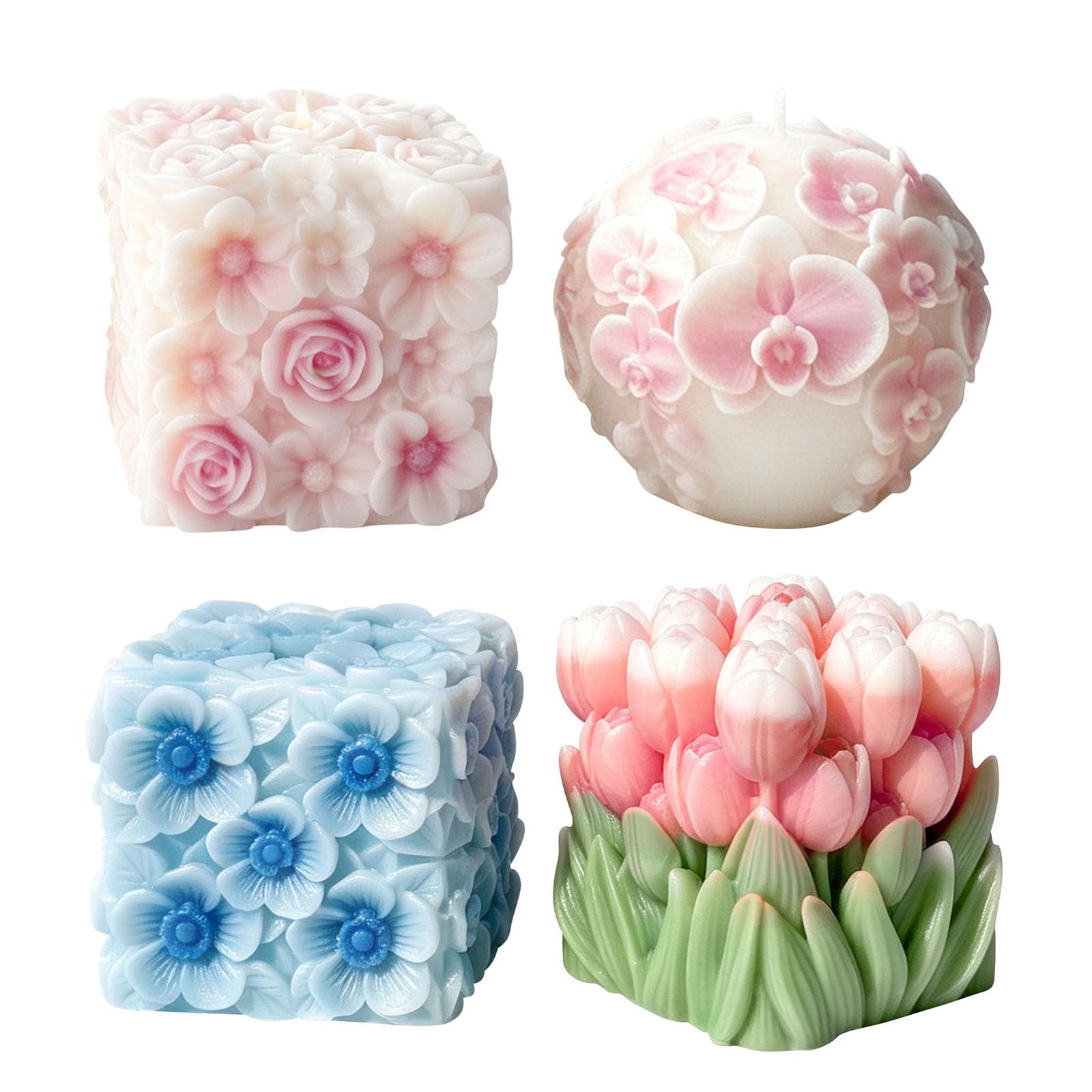Molde de silicona con forma de cesta de flores, molde de silicona para jabón, manualidades, decoración de boda, elastómero fundido de chocolate