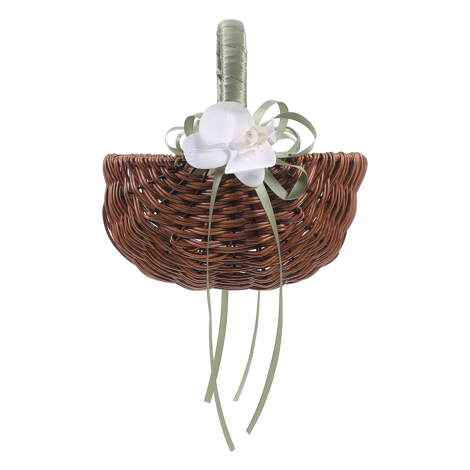 Handgefertigter Hochzeitsblumenkorb aus Kunststoff und Rattan Leicht und Verschleißfest für Blumenmädchen bei Strandhochzeiten oder Events