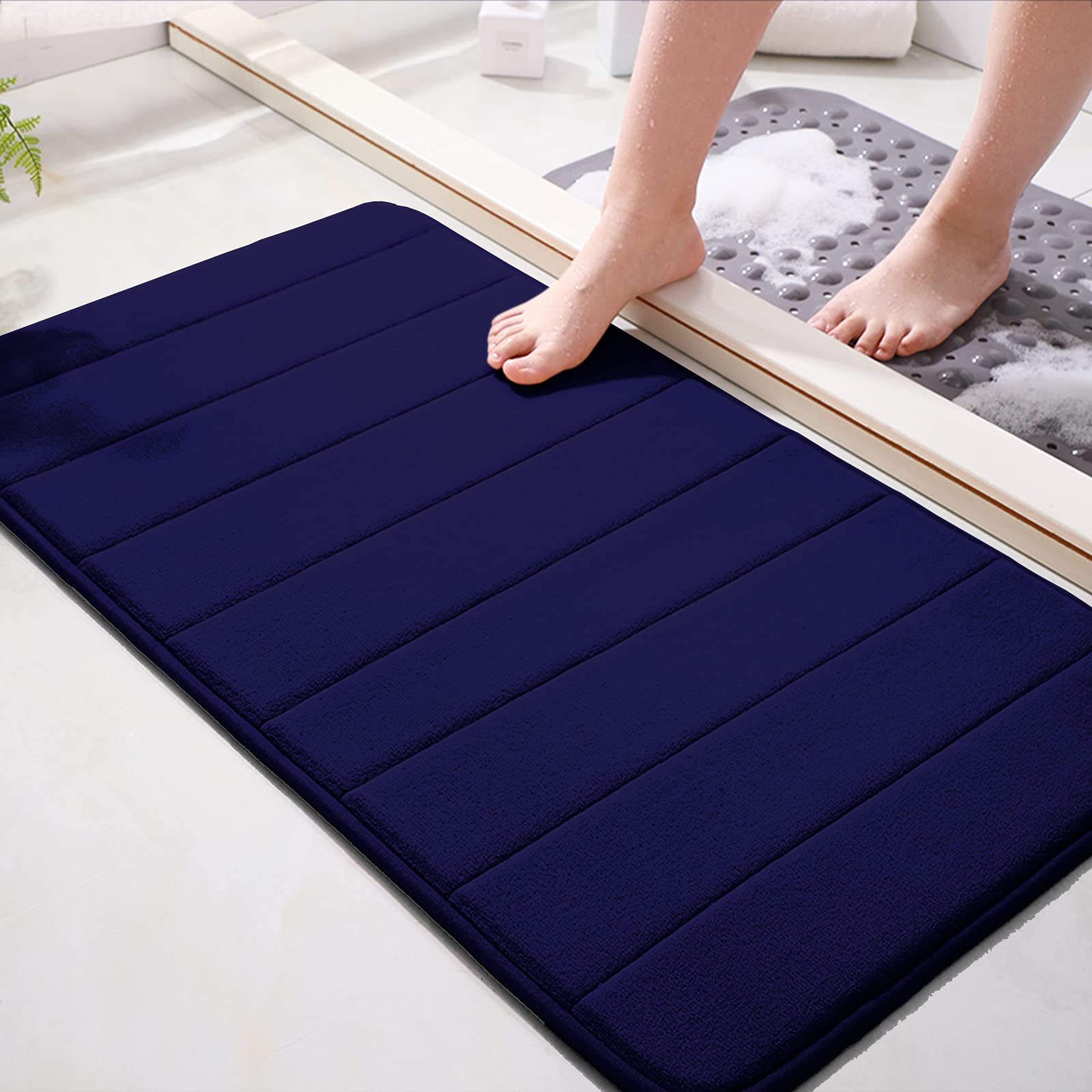 JMTOOR Memory Foam Bath Mat 20" X 32" Coral Velvet Super Non-Slip Rapid Water Absorption Soft and Comfortable Easier to Dry Machine Wash Bathroom Mat, Navy (B09HXDWCT9) Amazon Price History, Amazon Price Tracker