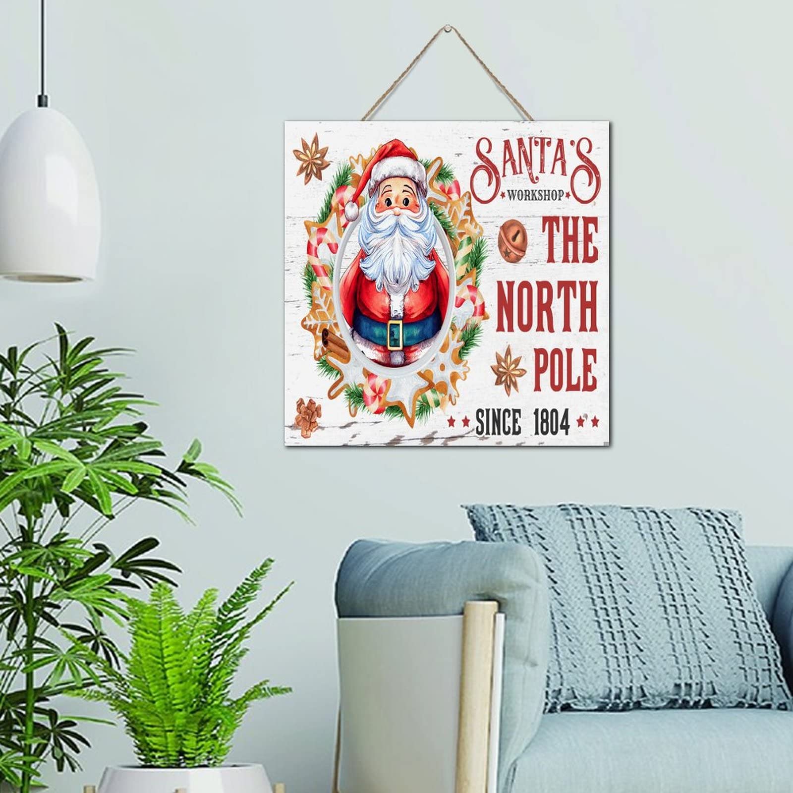 Couronne de traîneau de Noël en bois et panneau antique pour une déco noble