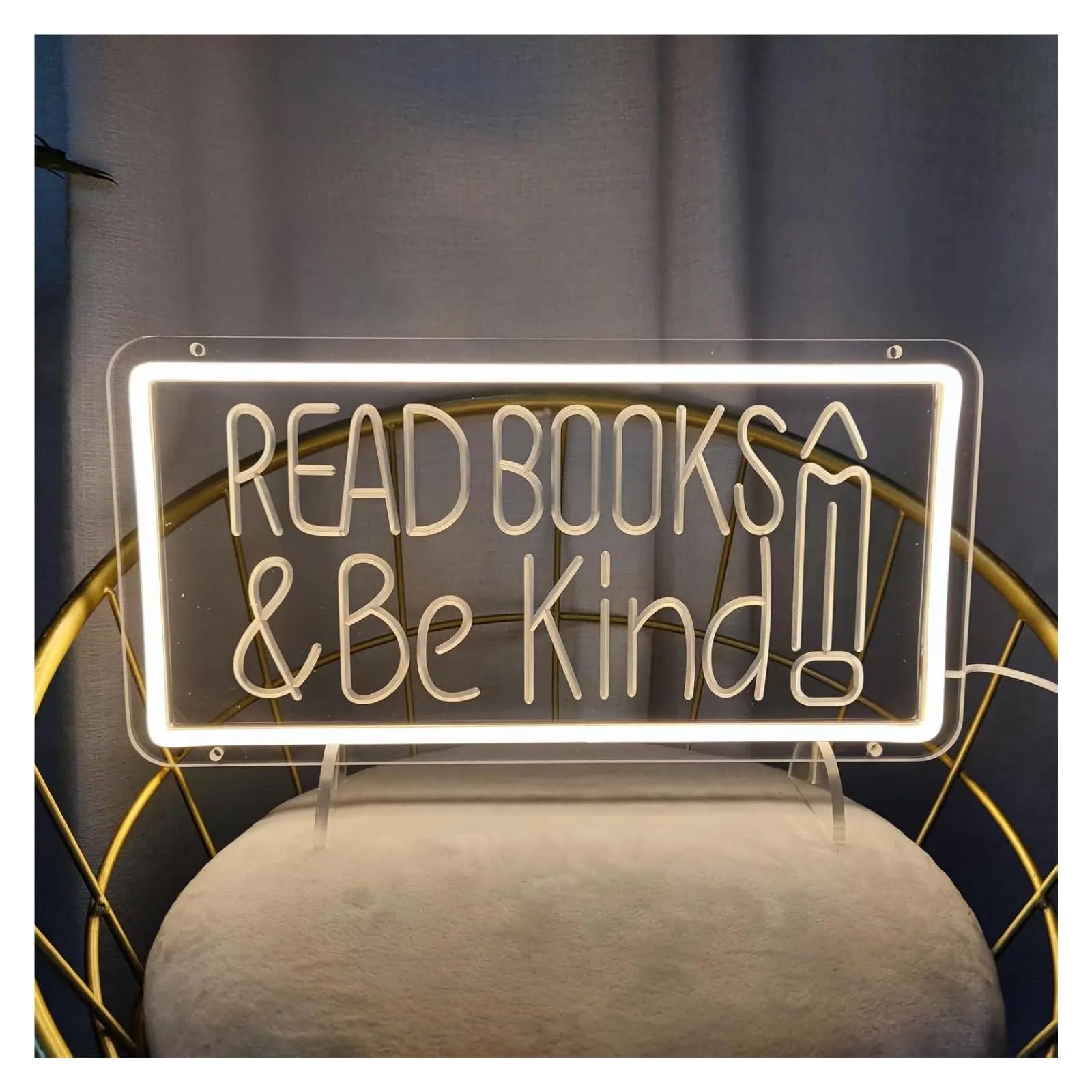 Insegna al Neon Read Books And Be Kind Insegna Al Neon A Dimmerabile Con Alimentazione USB Per Studenti Aule Librerie Biblioteche Sala Studio 39.12cmx19.81cm