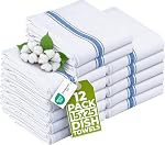 Utopia Towels Kitchen Dish Towels - 100% Cotton Dish Towels - Reusable Cleaning Kitchen Towels - Super Absorbent - Washable Dish Towels - 15 x 25 Inches (12-Pack, Blue)