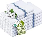 Utopia Towels Blue Dish Towels [12 Pack - 15 x 25 Inches] 100%!R(MISSING)ing Spun Cotton Highly Absorbent & Reusable Cleaning Bar, Tea, Kitchen and Dishcloths Set - 200 GSM