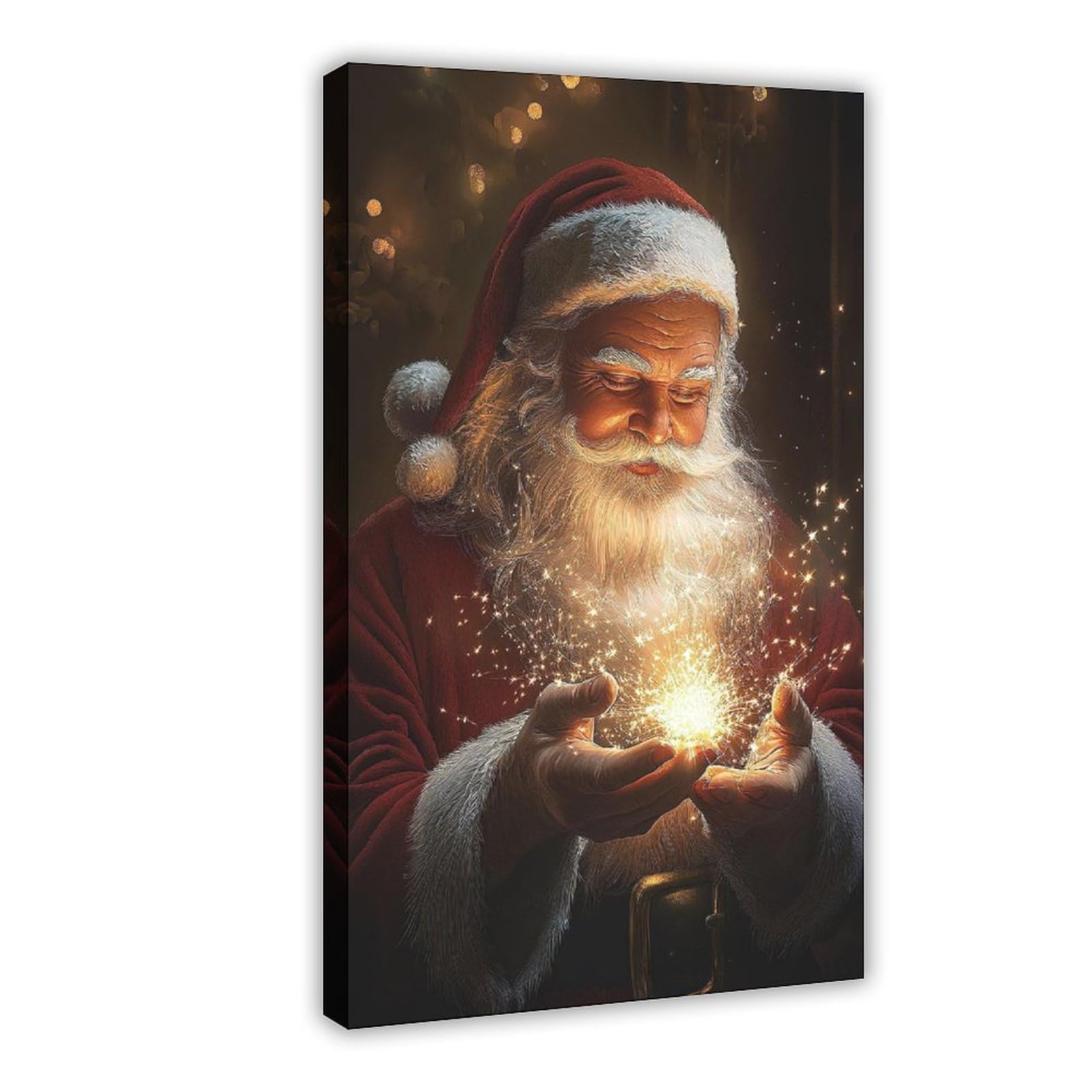 Bareronor Vintage Santa Claus Canvas Poster for Bedroom Decor Gift