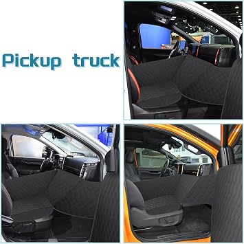 RUIANTE Front Seat Dog Car Seat Cover for Pickup(Upgraded Version, Black)