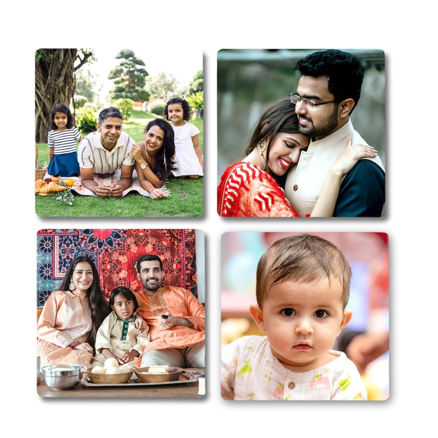 Zesta Customized Fridge Magnet with Photo | Personalized Photo Frame Magnet for Fridge | Custom Picture Fridge Magnets | Polaroid Style Memory Photo Magnets for Birthday, Anniversary - 3X3 Inches