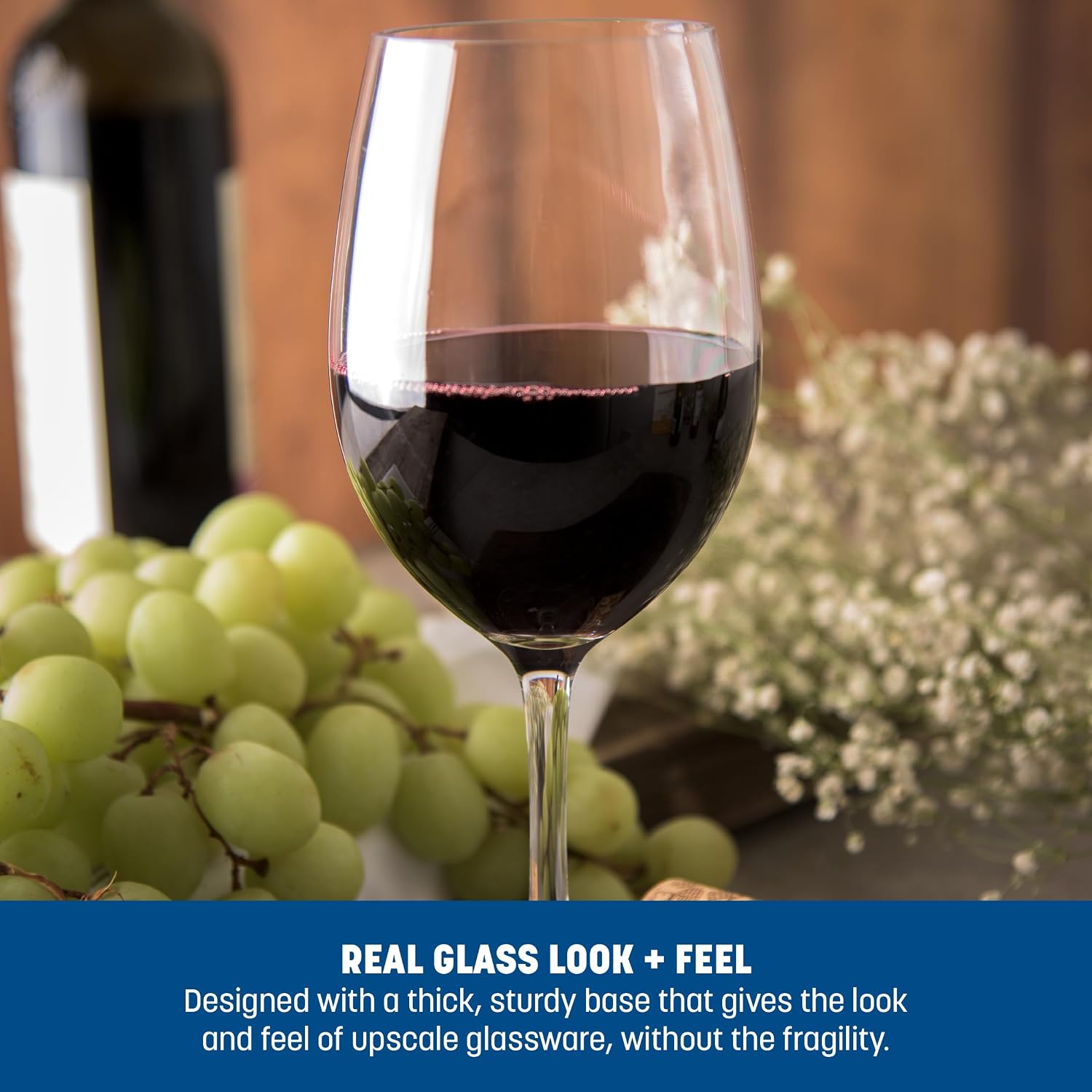 Carlisle FoodService Products Alibi Wine Glass Clear Glass for Restaurants, Catering, Kitchens, Plastic, 20 Ounces, Clear
