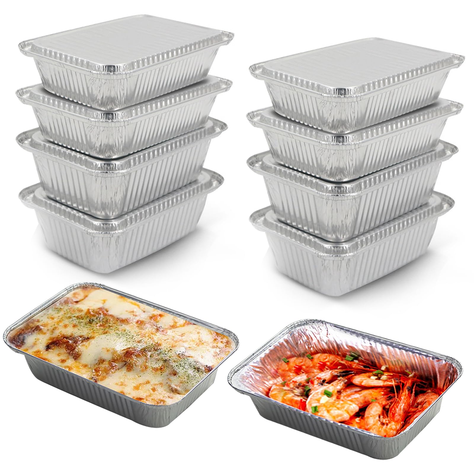 Set Poker Vaschette Alluminio 8 Porzioni - Contenitori Monouso Per Cibo Da Asporto Forno E G 767925 - 13