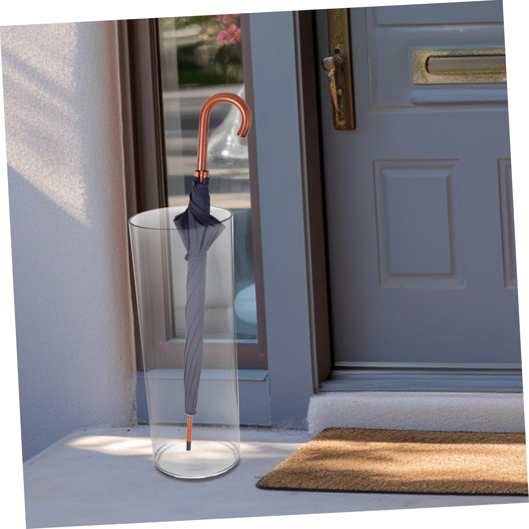 Porta Ombrelli Rotondo Trasparente in Pet, Contenitore per Ombrelli Moderno e Decorativo, Stabile, per Casa e Ingresso,