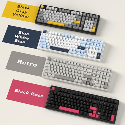 Miniatura 9 de FIRSTBLOOD ONLY GAME. AK980 Gaming Mechanical Keyboard - 101-Key Hot-Swap Gasket Mount USB Wired Keyboard with Pre-Lubed Red Switches, NKRO, for