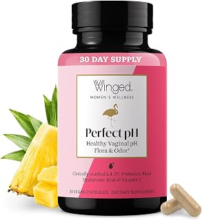 Winged Wellness Perfect pH, Vaginal Probiotics Supplements for Women | Women's Vaginal Health & pH Balance for Healthy Vaginal Flora, Yeast Balance & Odor- Feminine Care for Dryness & Moisture