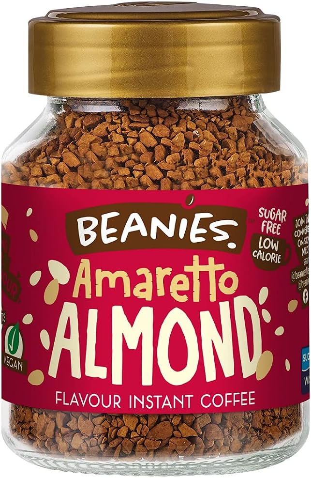 Beanies | Instant Flavoured Coffee | Amaretto Almond|Low Calorie, Sugar Free | 50 g | Pack of 1