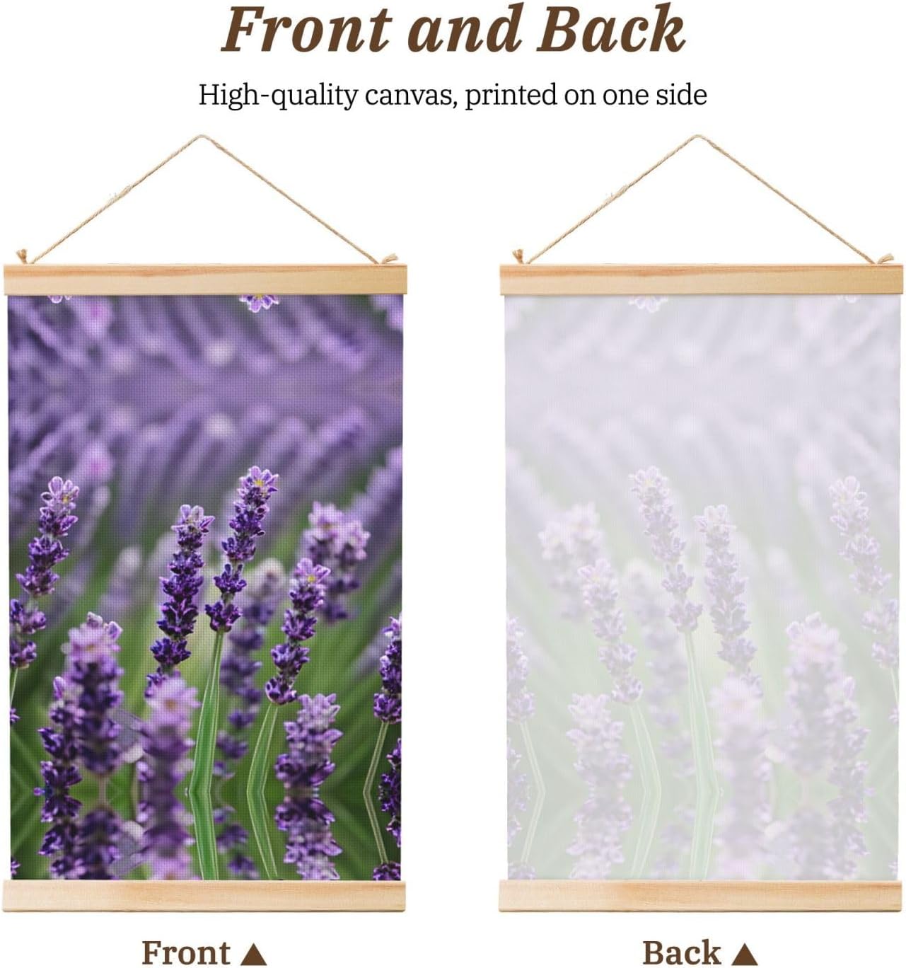 Purple Lavender Floral Flowers Print Poster Hanger,Hanging Poster, Poster Frame,Wood Poster Hanger, For Wall Hanging