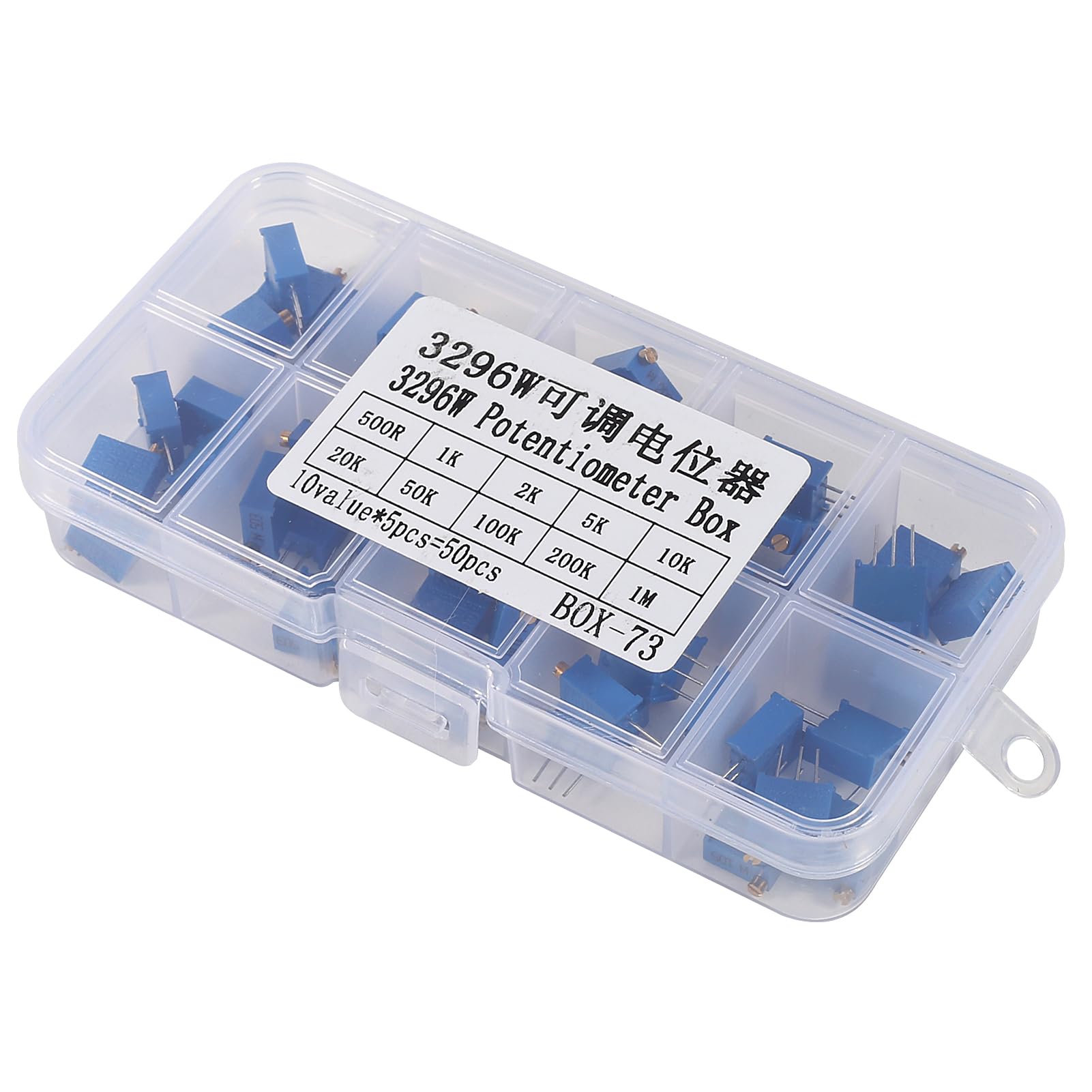 10x 3296W Trimmer-Potentiometer – 500 Ohm, 501, Top-Adjust, 500 MW