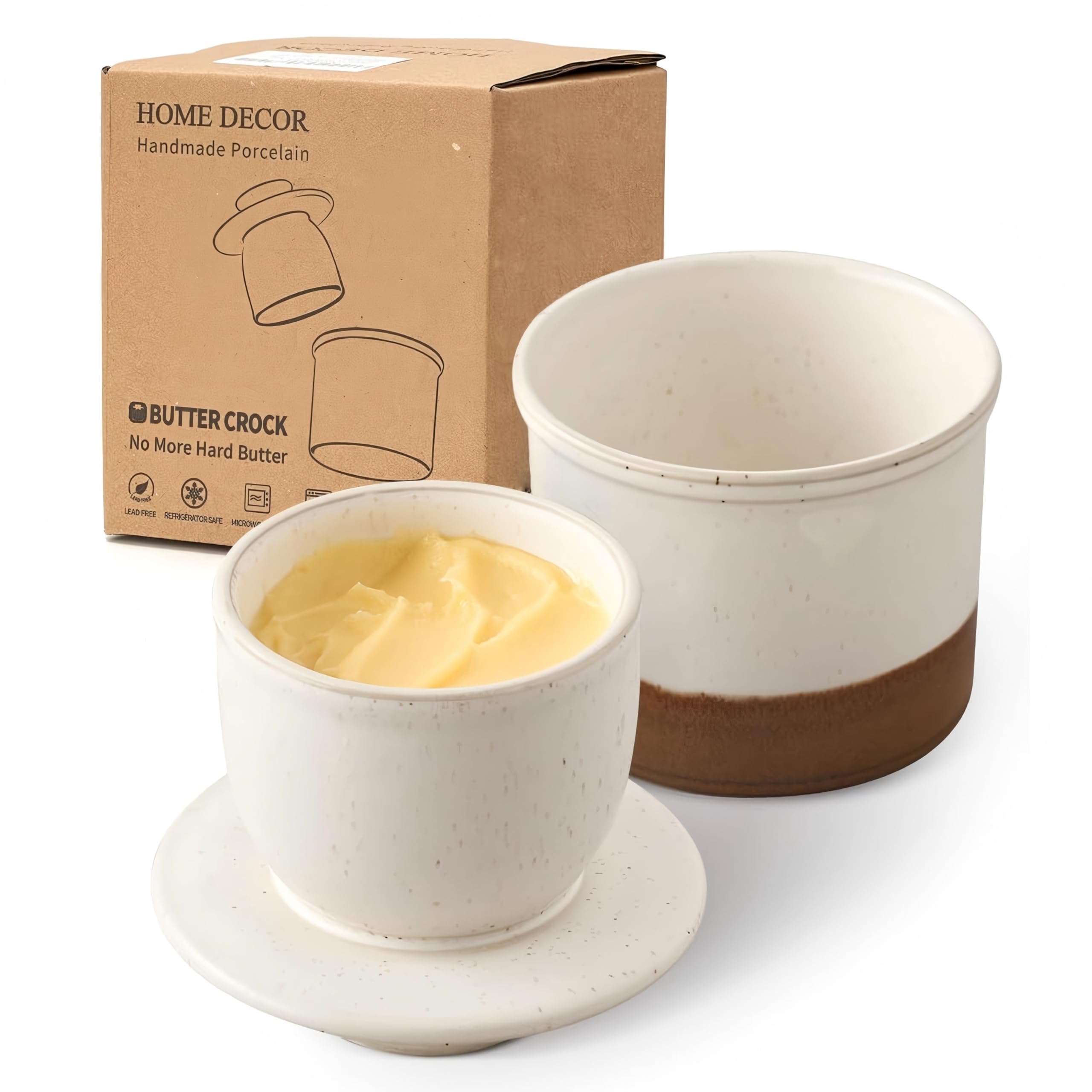 HOME DECOR Keramik Butterdose, französische Butterdose, butterglocke mit Deckel