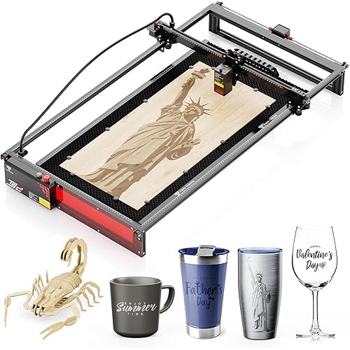 TS2-20Max 20000mW Laser Engraver & Cutter, 450x900mm Large Engraving Area, 6000mm/min High Speed, Compatible with Wood, Metal, Acrylic, Glass, DIY & Crafts
