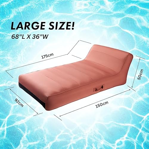 Miniatura 2 de Tumbona flotante tapizada y elegante para piscina, silla flotante grande y respaldo, lago resistente, playa, adultos y niños, tubo cómodo, duradero