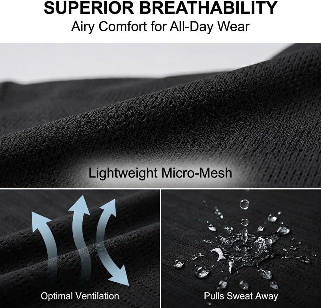 Sanke Men's Workout Shirts Short Sleeve Moisture Wicking Athletic Performance T-Shirts Mesh Cool Dry Gym Running Tee