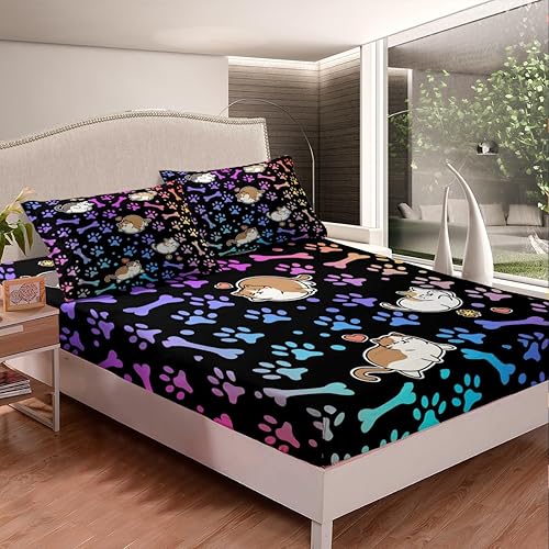 Miniatura 9 de Manfei Sábana bajera ajustable de aventura, tamaño matrimonial, funda de cama de retazos con 2 fundas de almohada, juego de ropa de cama rústica de