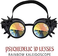 Vista 2 de Anteojos para fiesta con lentes de cristal diseño de caleidoscopioarco iris. Entrega en 3-5 días.