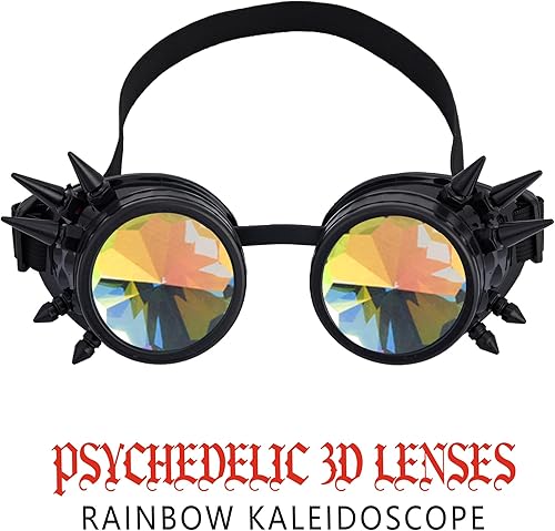 Miniatura 2 de Anteojos para fiesta con lentes de cristal diseño de caleidoscopioarco iris. Entrega en 3-5 días.