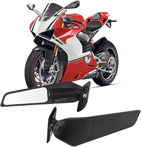 Miniatura 5 de Espejo retrovisor para motocicleta, 1 par de espejo modificado para motocicleta, ala de viento con visión amplia, espejos laterales giratorios