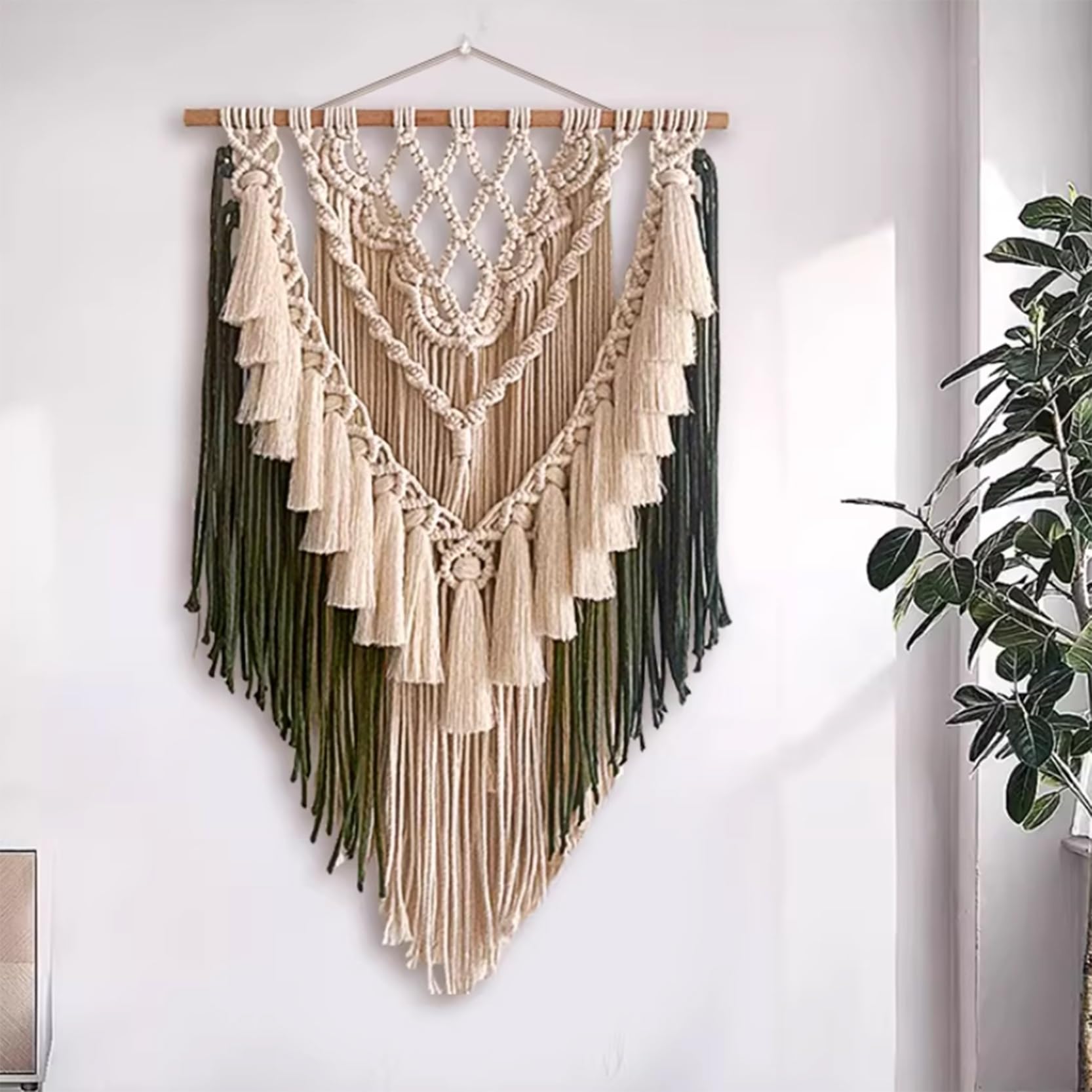 Ręcznie wykonany makramowy gobelin ścienny, boho, sztuka, tkana dekoracja do domu i zagłówka