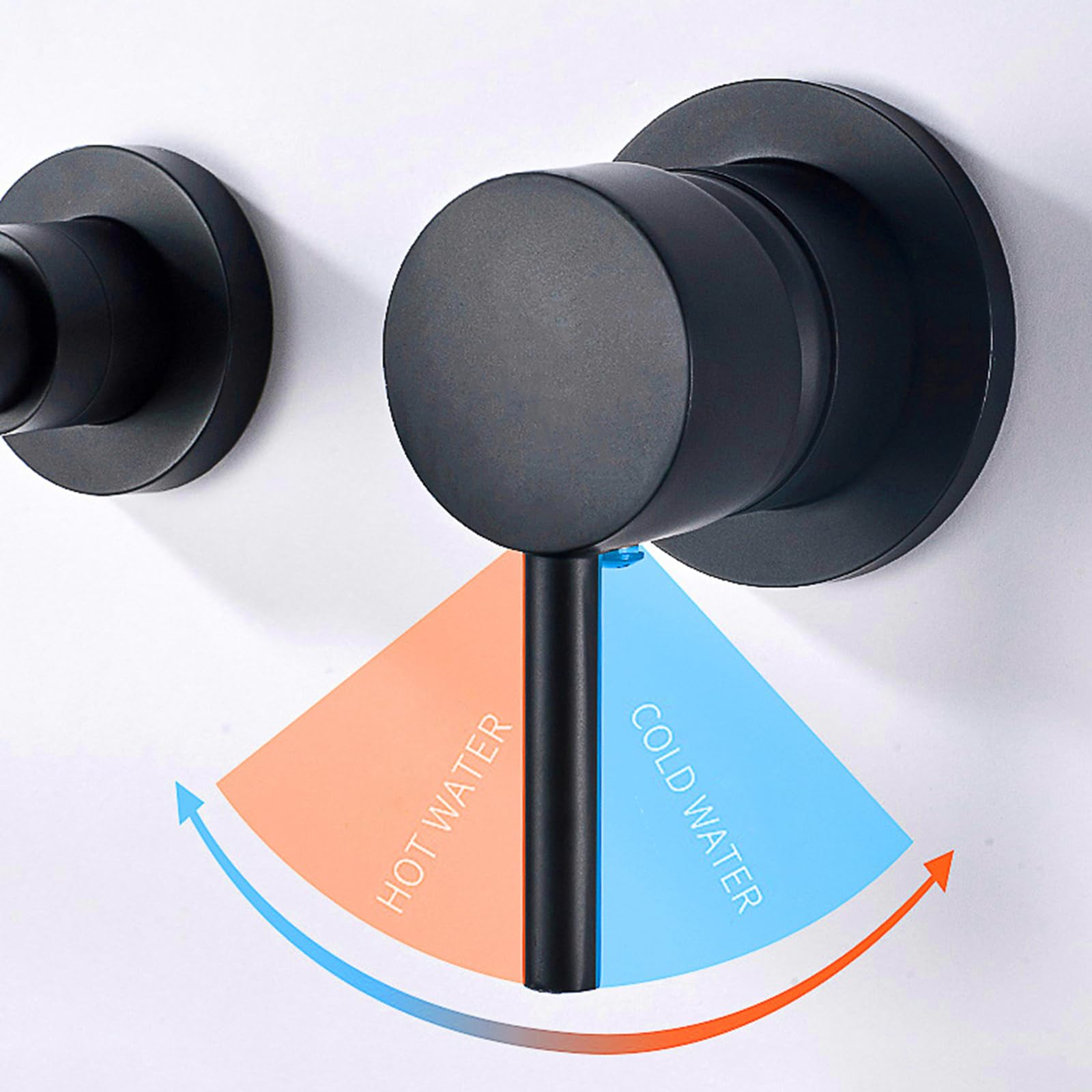 XJTNLB Grifo de Pared Lavabo Laton Griferia Baño Rotación de 360° Grifo Baño Grifería Lavabo Asa Única,Cromo,Un Carácter Manija