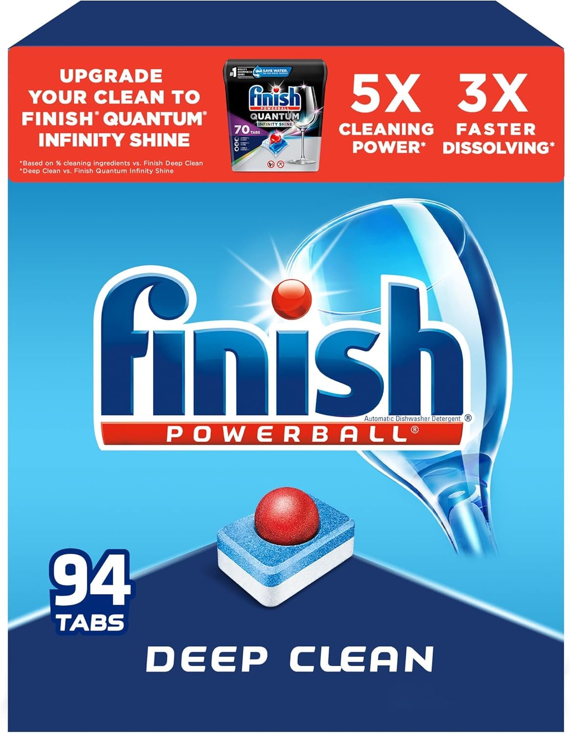 All In 1, Dishwasher Detergent - Powerball - Dishwashing Tablets - Dish Tabs, Fresh Scent, 94 Count Each