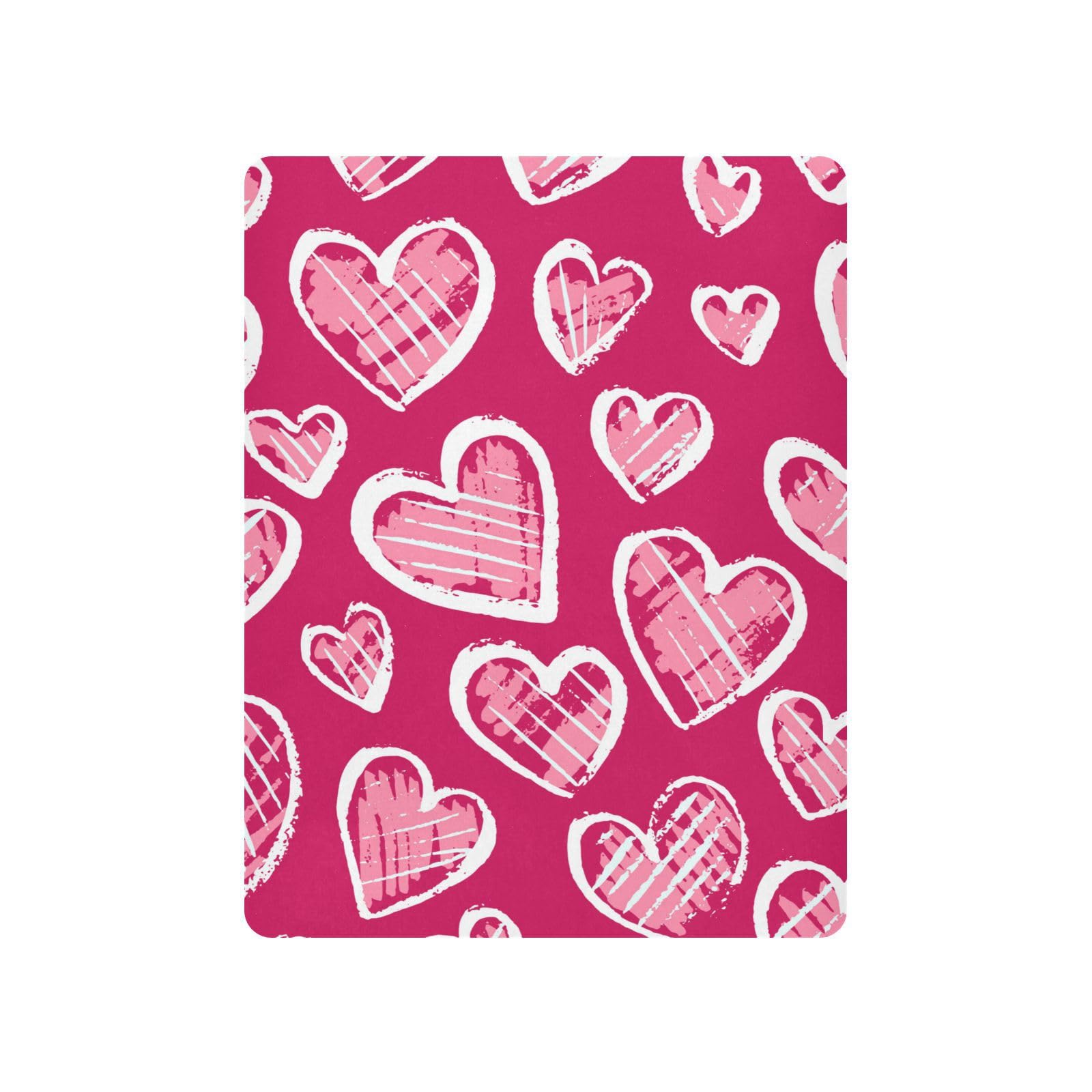 Moudou Valentine's Day Love Heart Playard Sheet for Boy Girls, Soft Breathable Fitted Toddler Sheet for Standard Playard Bed Mattress, 39 x 27 x 5 Inch
