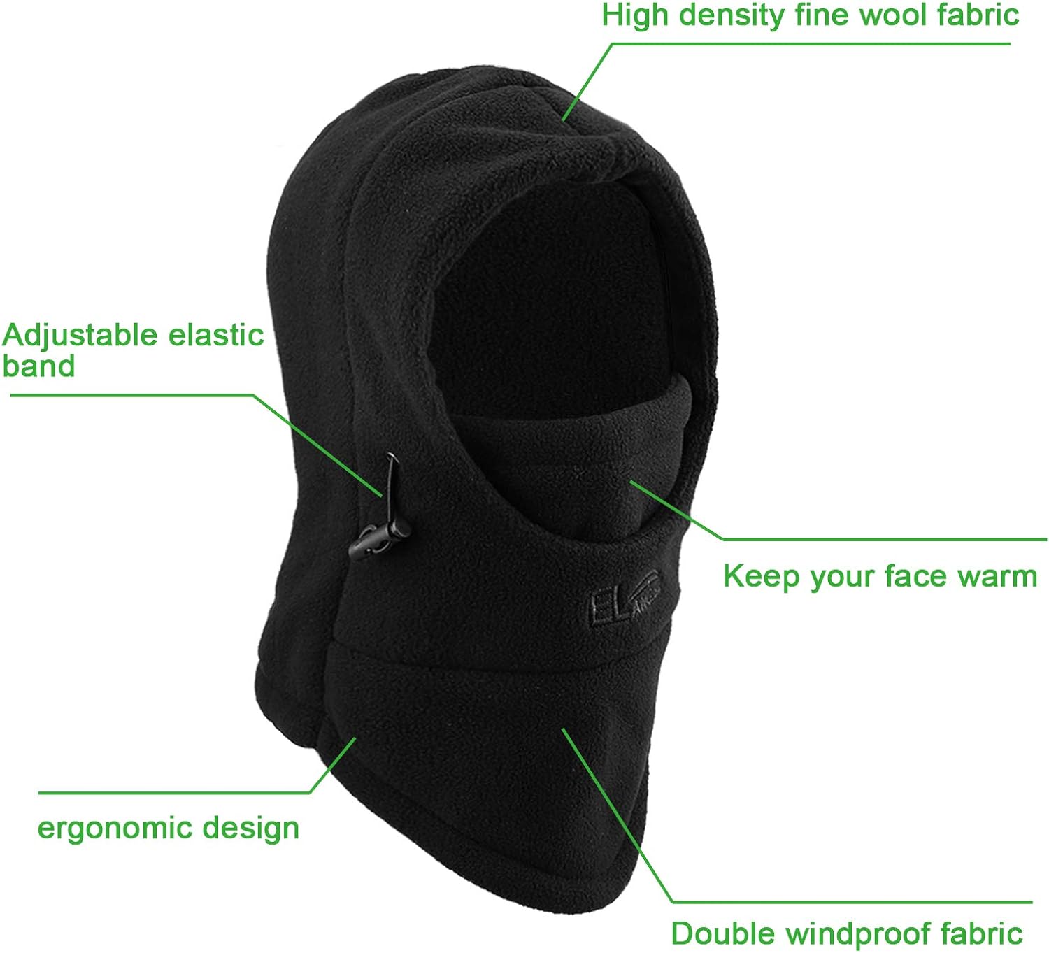 AMYIPO Children's Balaclava Winter Windproof Warm Hat Cold Weather Double Thick Warm Polar Fleece Soft Kids Ski Cap (Black): Clothing, Shoes & Jewelry