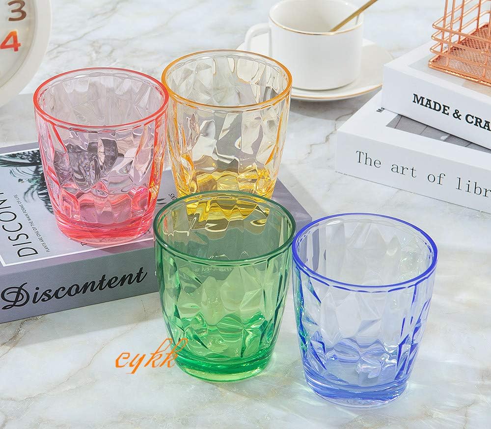 Authentic Crazy Deals CYKK Colored Plastic Cups Drinking Glasses | Set of 4 | 470ML | Unbreakable Pint Glasses| Highball Tumbler | Perfect for Home, Restaurants and Parties | Dishwasher and Microwave Safe (470ML COLOR)