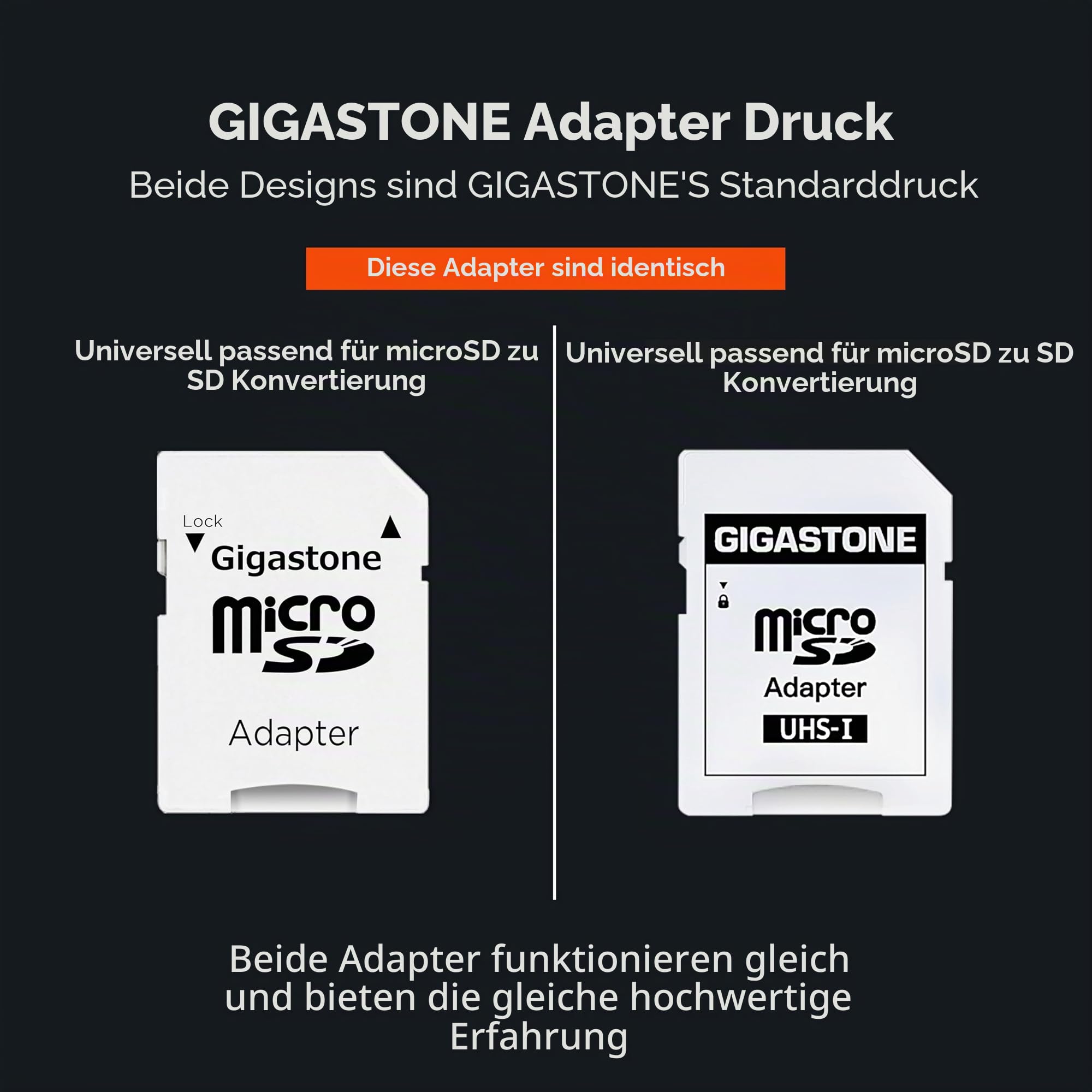 GIGASTONE 32GB MicroSDHC Speicherkarte 5er-Pack + SD Adapter, Kamera Plus, bis zu 90 MB/s, für Action-Kamera Drohne, Tablet, Full HD-Videoaufnahme, A1 U1 Klasse 10 Micro SD Karte UHS-I
