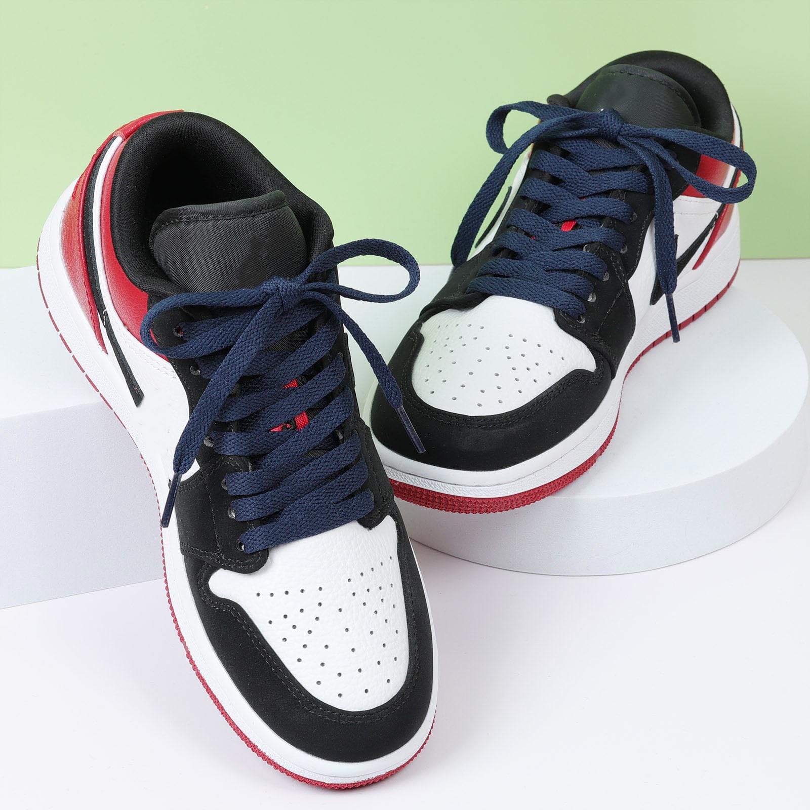 Stepace 2 Paar Flache Schnürsenkel, 8 mm Breite Premium Ersatz Schuhbänder für Turnschuhe, Sport, Freizeitschuhe - 2