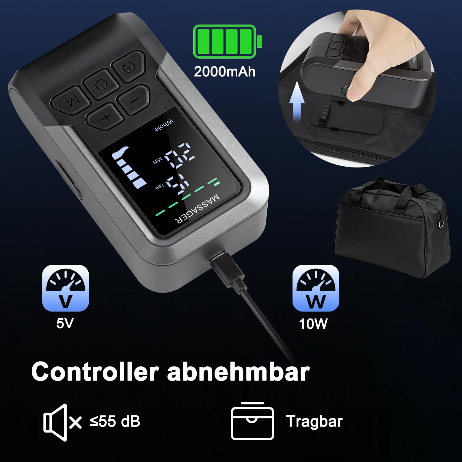 COOLWEST Beinmassagerät Luftkompression, Durchblutung Schmerz Waden (XL)