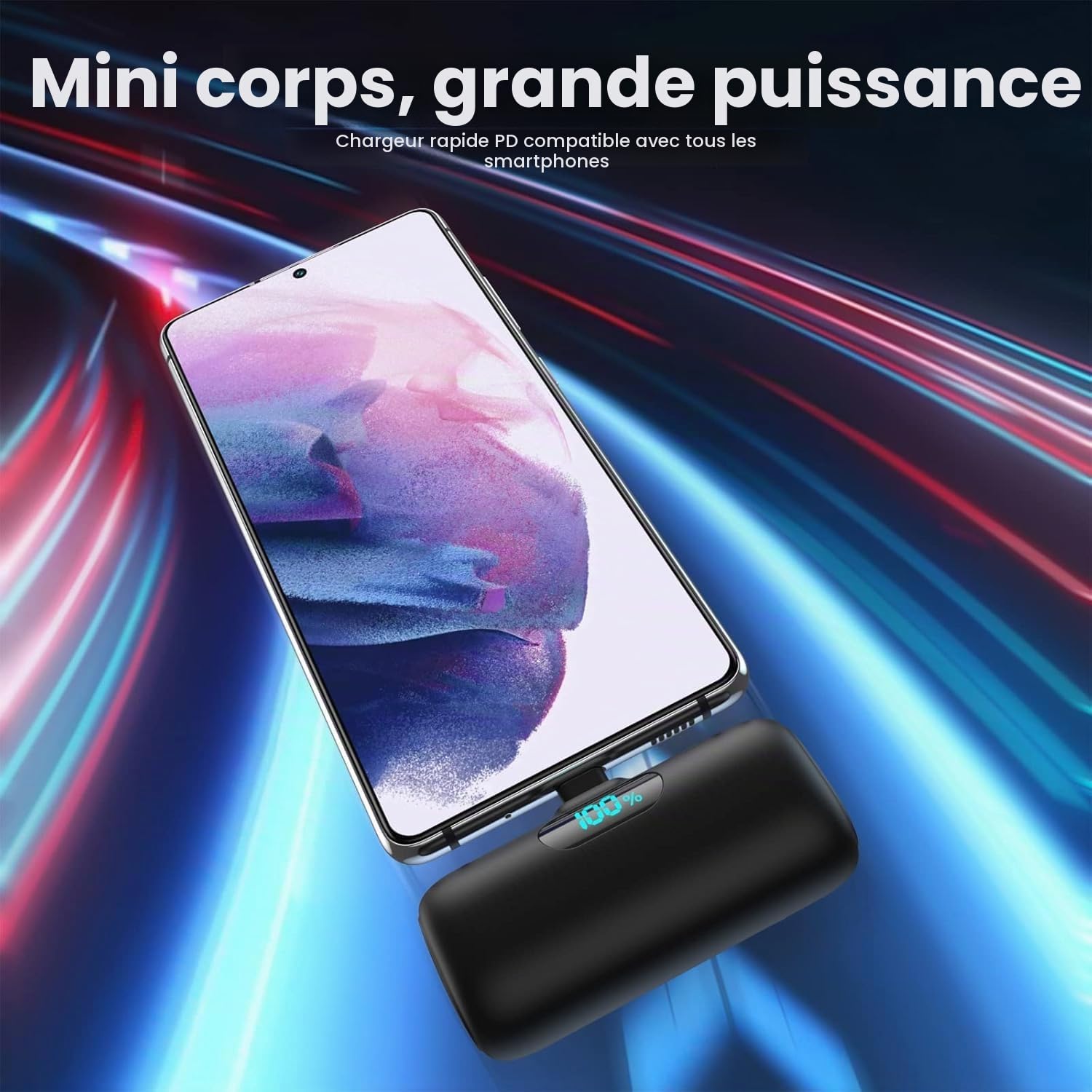 [2-Pack] Batterie Externe USB C pour iPhone 17/16 Series, 5000mAh Mini Power Bank 15W PD 3.0A Charge Rapide Chargeur Ultra Compact et Léger Portable avec Écran LED pour iPhone 17/16/15, Samsung
