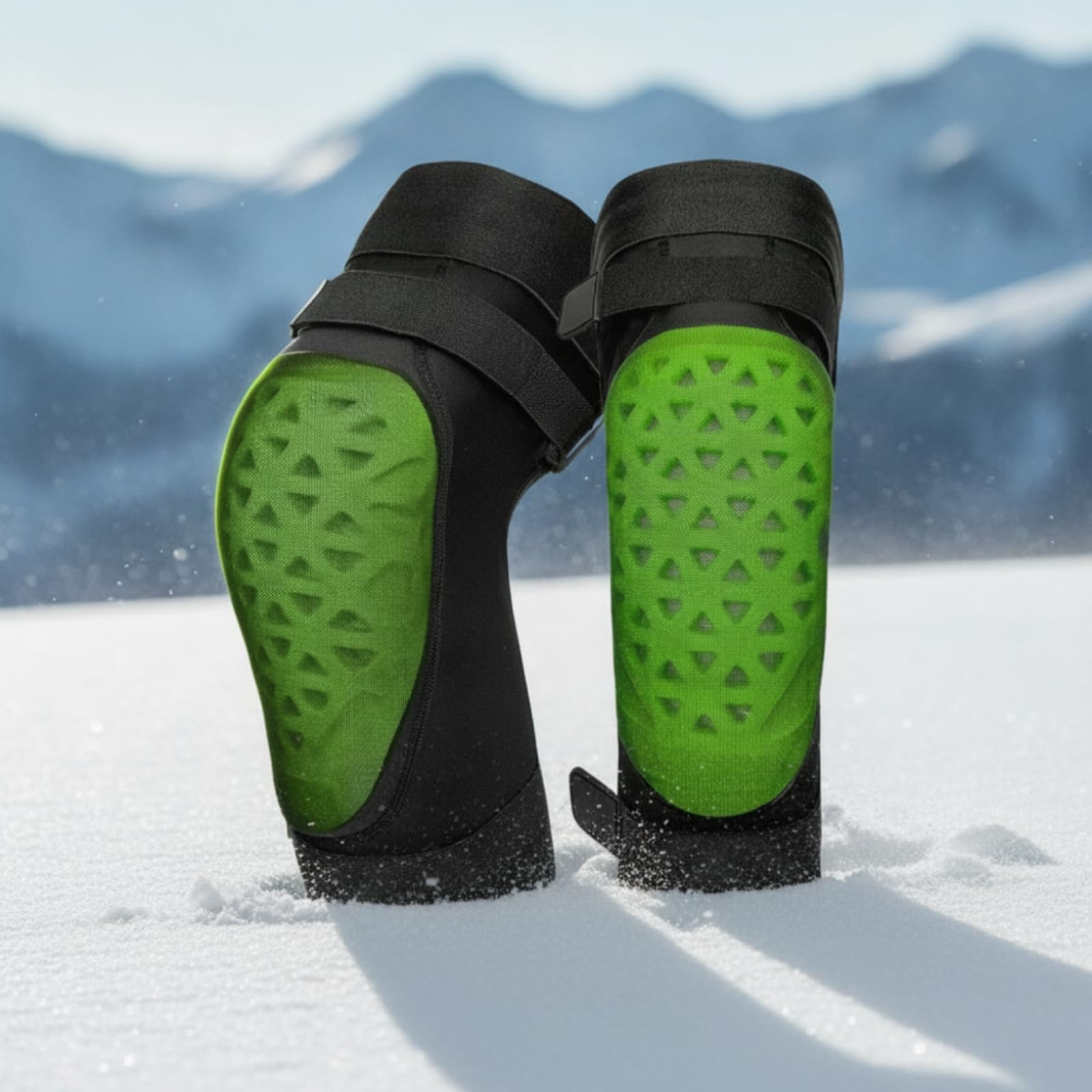 Ginocchiere da Sciistico Regolabili Ginocchiere con Imbottitura Antishock Equipaggiamento Protettivo per Sportivi, Sport Invernali, Allenamento