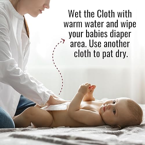 Miniatura 2 de Paños de algodón orgánico para el cambio de pañales y la hora del baño del bebé, paños suaves gruesos y absorbentes, paños de fondo 100% algodón