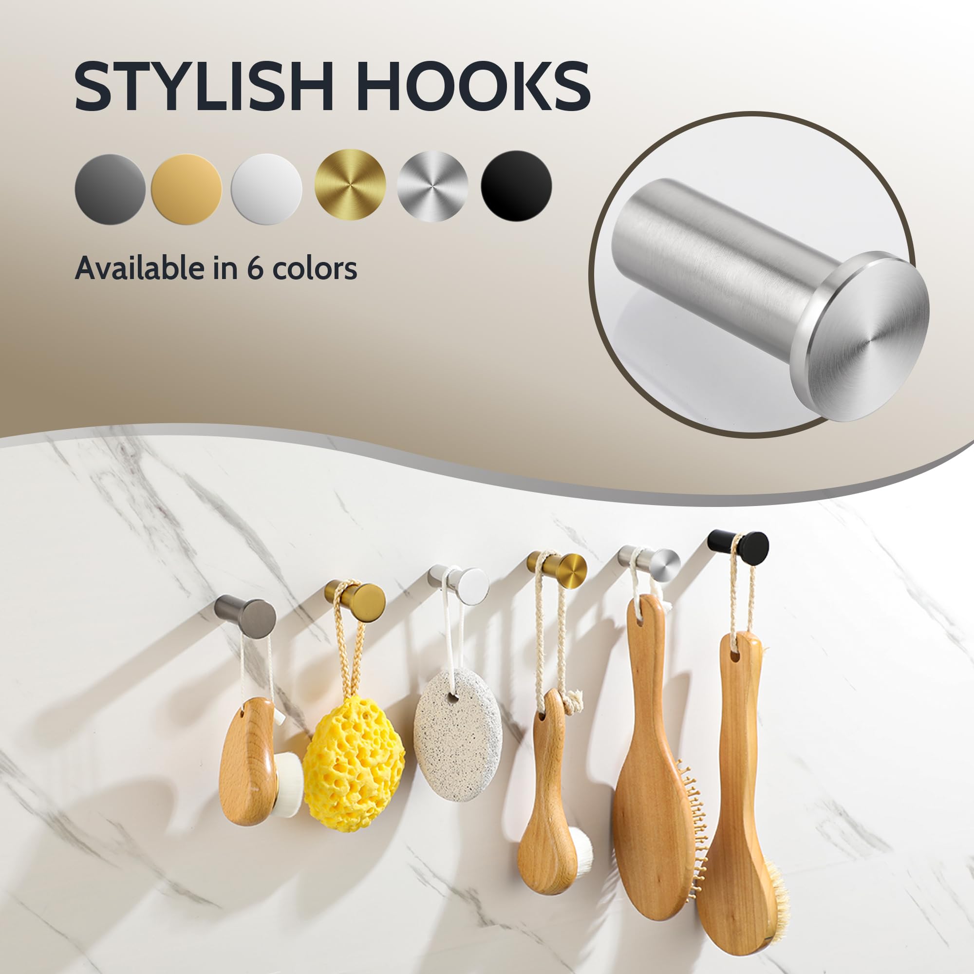 SAYAYO Klebehaken 4er-Set - Gold, 5 Kg Tragkraft