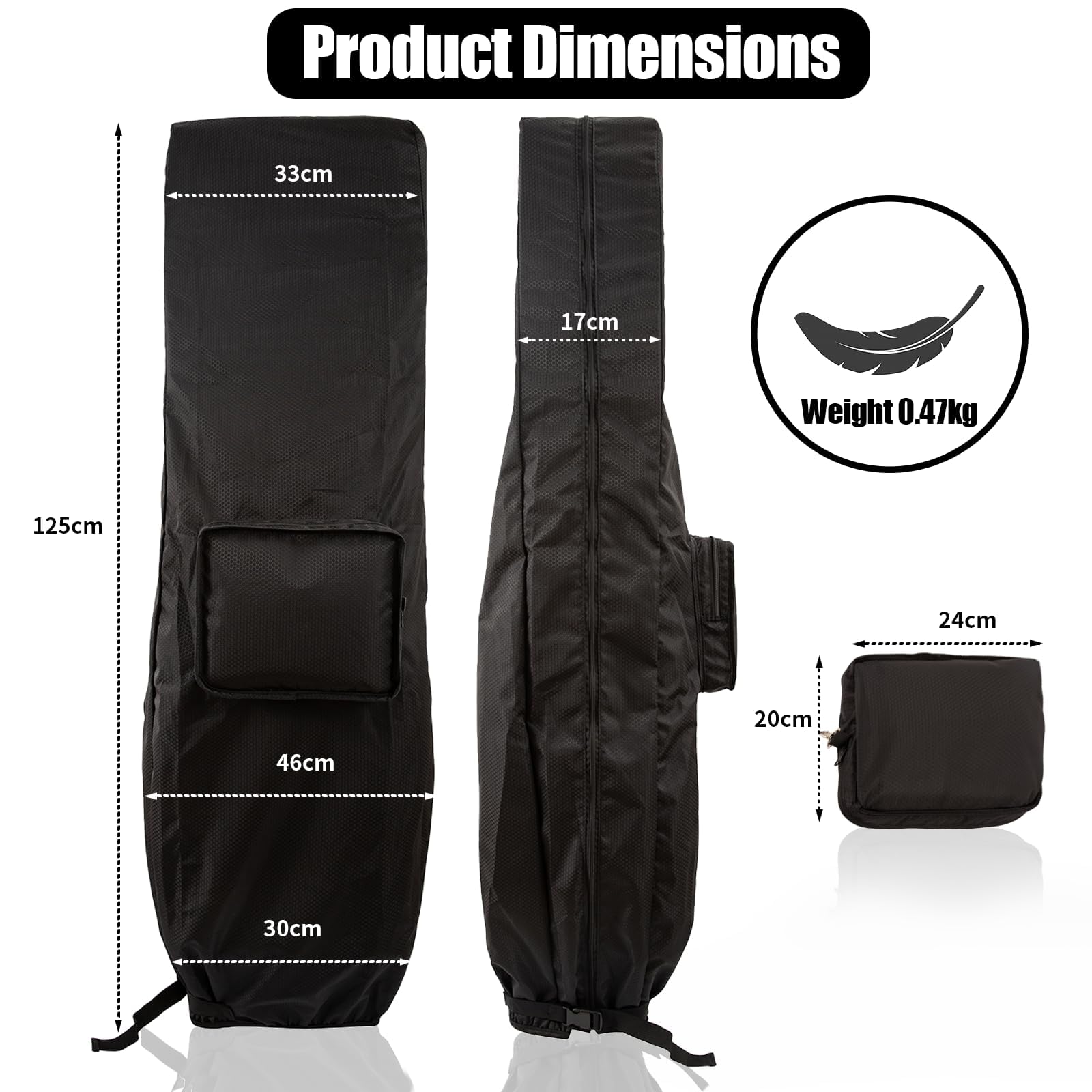 Housse de voyage de golf imperméable pliable en polyuréthane taille universelle