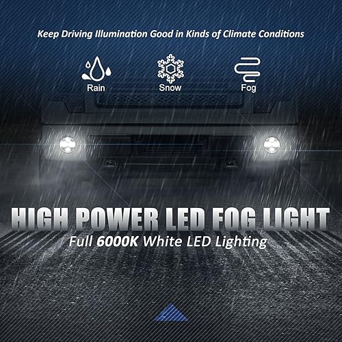 Miniatura 4 de Auto Dynasty Proyector LED de alta potencia, parachoques delantero, luces antiniebla con interruptor y biseles compatibles con Ford F-150 09-14,