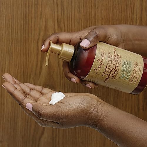 Miniatura 9 de SheaMoisture Acondicionador de miel de manuka y aceite de mafura con extracto de higo y aceite de baobab, hidrata y repone, productos para el