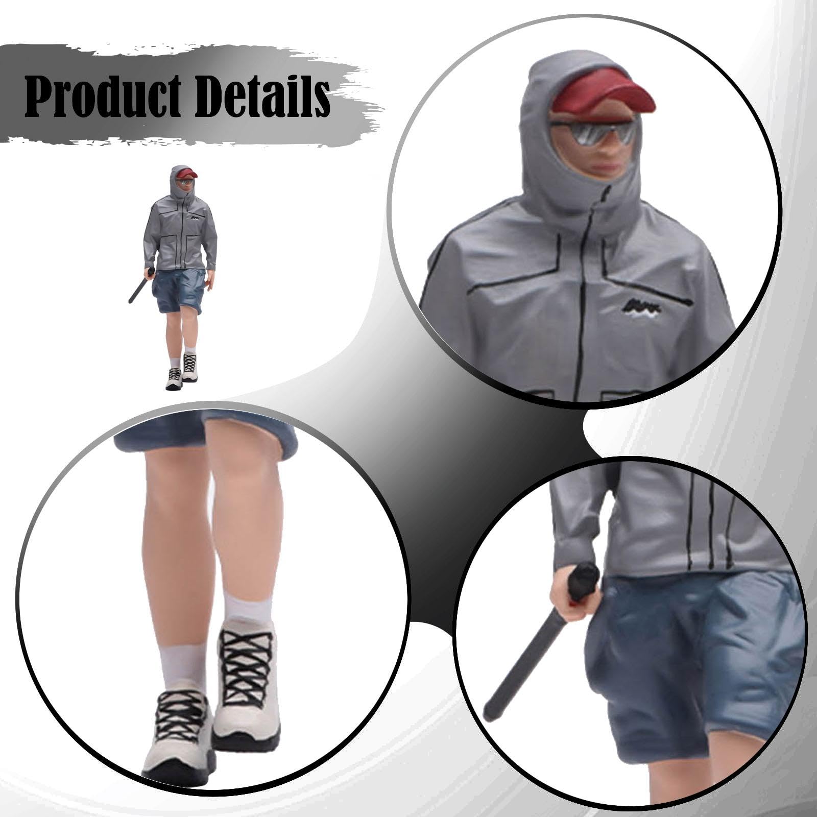 MagiDeal Figura di Escursionista in 1:18, Oggetto di Scena per Diorama, Hobby, Statuetta Maschile realistica da Collezione per Decorazione di casa delle
