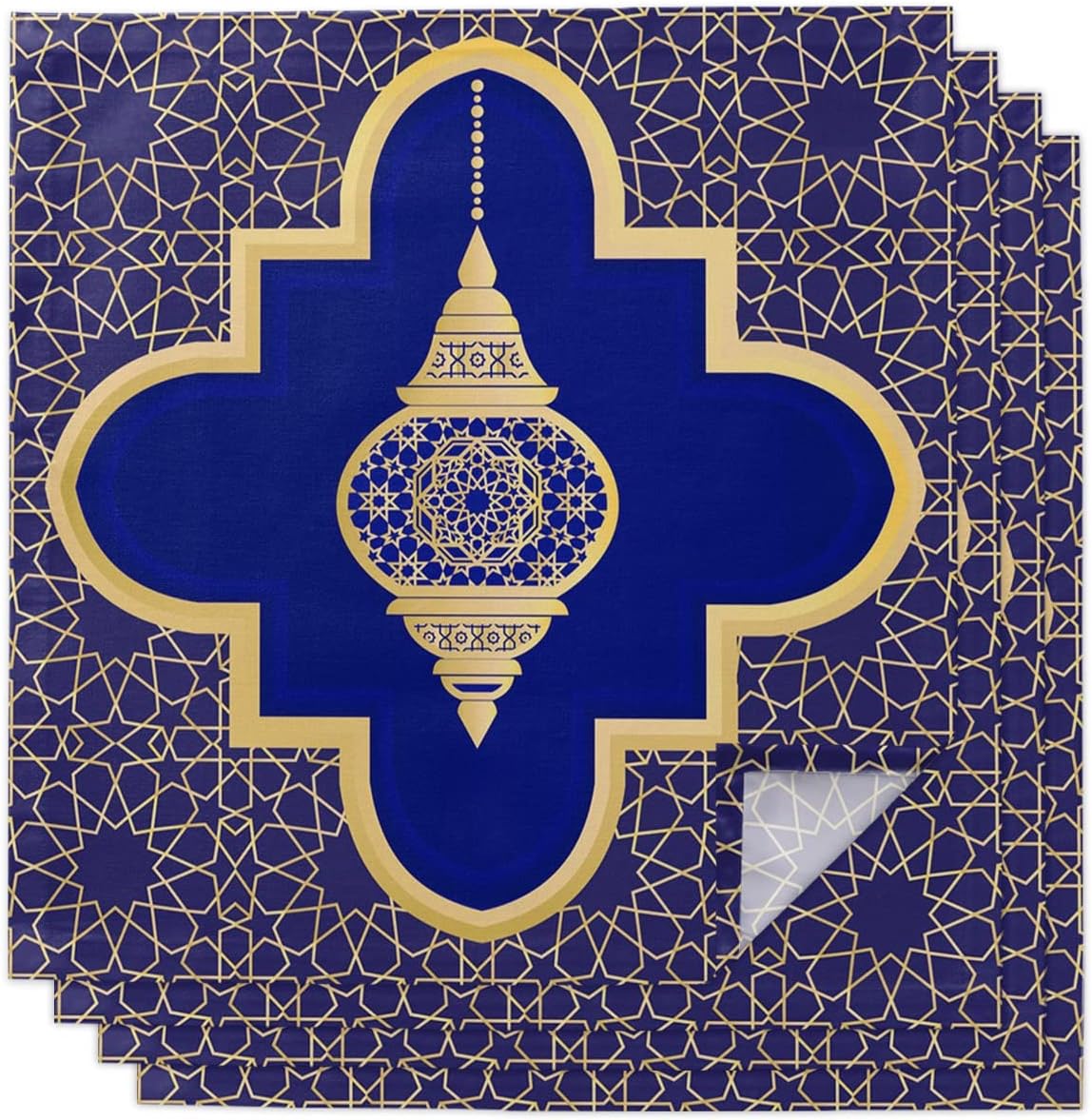 Geometric Figures Table Napkin Cloth Set Wedding Party Handkerchief Restaurant Supplies Christmas Napkins(4pcs)