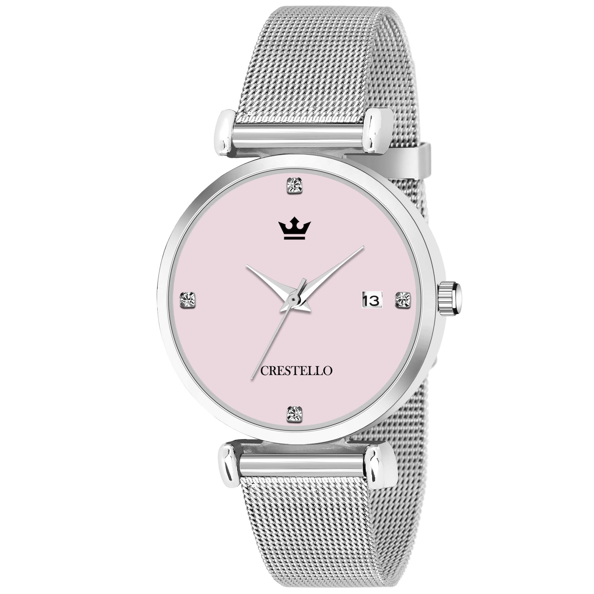 CRESTELLO L105-PNK-CH Stainless Steel Chain Analog Wrist Watch for Women (B08RXBLL3K) Amazon Price History, Amazon Price Tracker