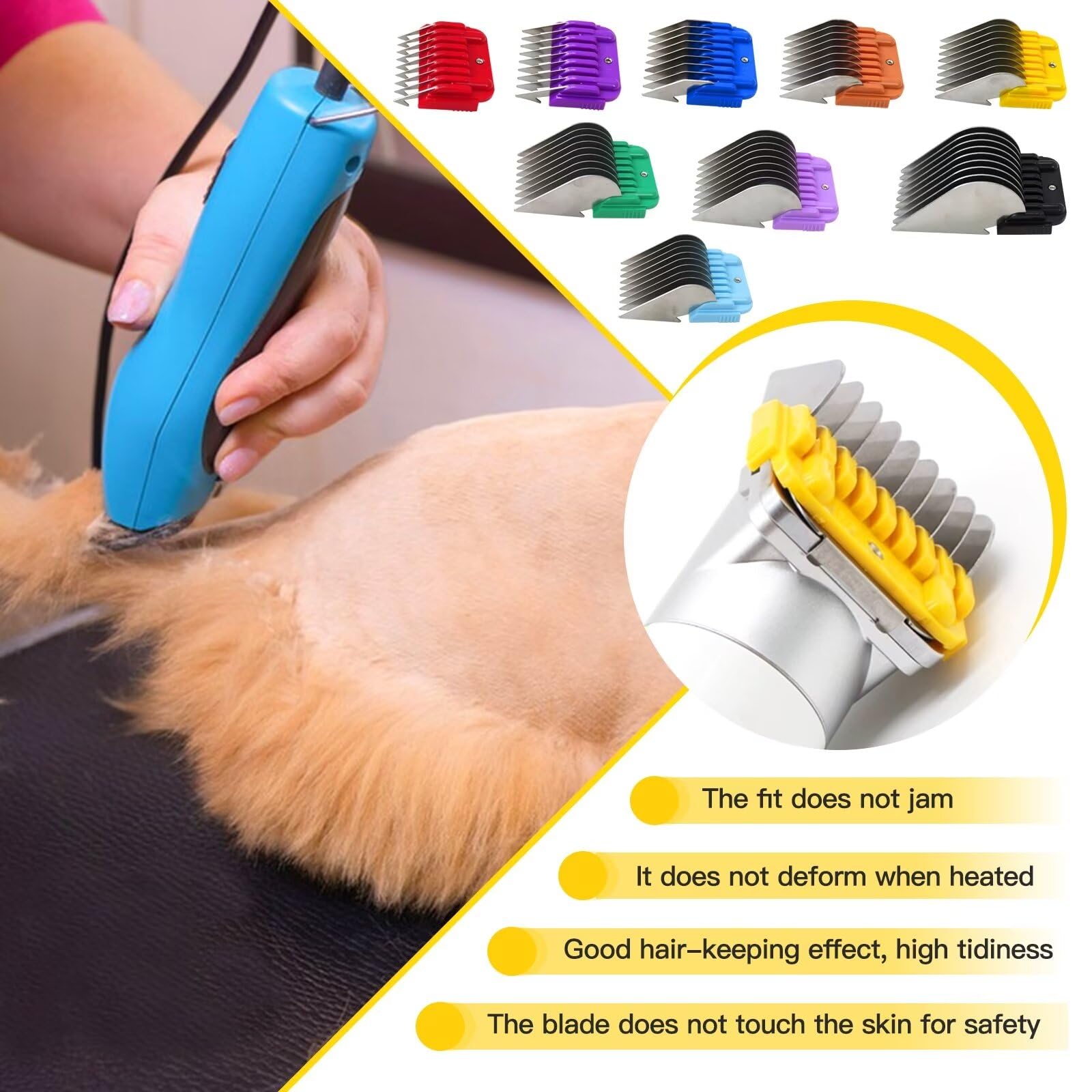 Accesorio de acero inoxidable de 9 colores guía de peine para Andis y Oster A5 y Wahl KM Series Clipper hoja desmontable XSPANDER