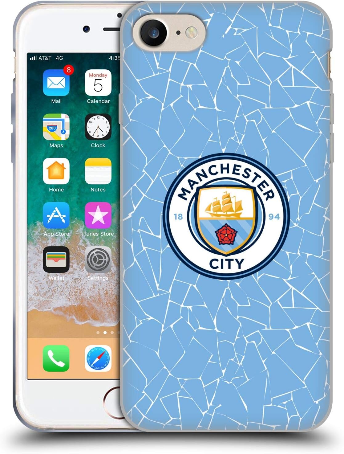 Head Case Designs Officially Licensed Manchester City Man City FC Home 2020/21 Badge Kit Soft Gel Case Compatible with Apple iPhone 7/8 / SE 2020 & 2022