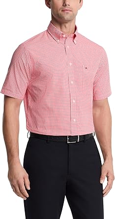 Tommy Hilfiger Adaptive Mens Short Sleeve Button-Down Shirt