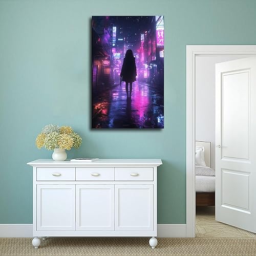 Miniatura 4 de XAHOR Anime Vaporwave Wall Decor  Retro Neon Urban Landscape  Cyberpunk Night City Poster Canvas Poster Wall Art Decor Print Picture Paintings for